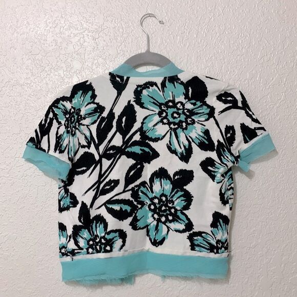 I-N-C black and blue floral sweater cover up - Picture 2 of 16